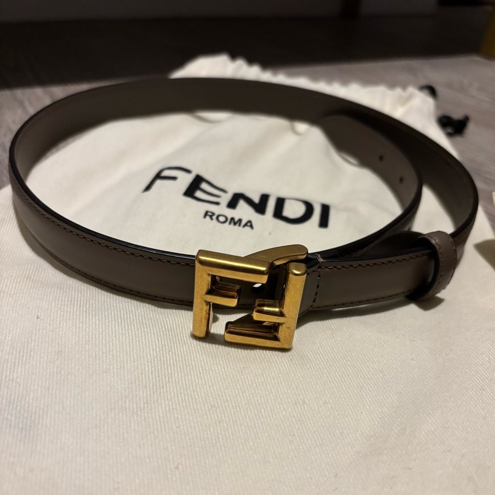 Brown Fendi FF belt